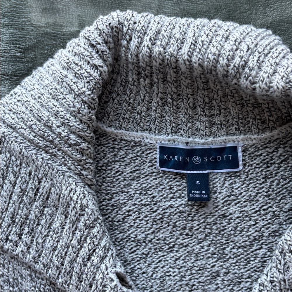 Karen Scott Men's Cardigan in Heather Gray